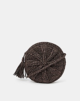 Accessorize Raffia Circle Crossbody Bag