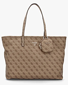 Guess Large Power Play II Latte Tech Tote Bag