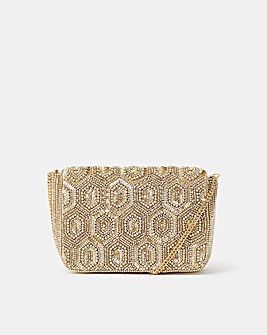 Embellished Fold Over Clutch Bag