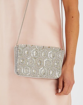 Embellished Fold Over Clutch Bag