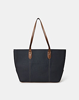Two Tone Zip Tote Bag