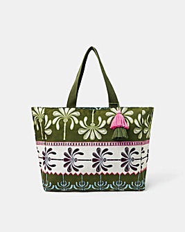 Palm Print Beach Bag