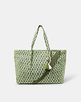 Geometric Print Weekender Bag