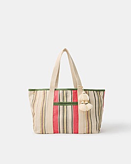 Stripe Canvas Tote Bag