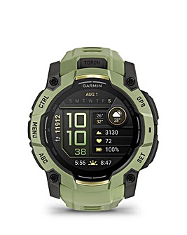 Garmin Instinct 3 AMOLED 50mm Smart Watch - Fern Green/Grey