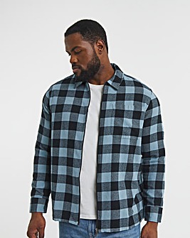 Brushed Buffalo Check Zip Overshirt