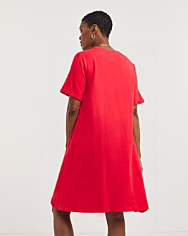 Cotton Slub A-Line Swing Dress