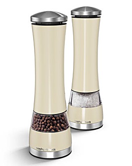 Morphy Richards Electronic Salt and Pepper Mill Set - Cream
