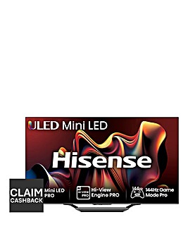 Hisense 55in 55U7NQTUK Smart 4K UHD HDR Mini-LED TV with Amazon Alexa