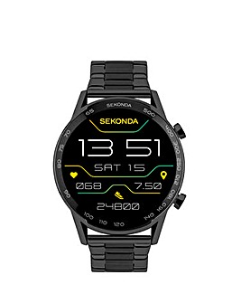 Sekonda Active Plus Smart Watch - Black Alloy Case & Stainless Steel Bracelet