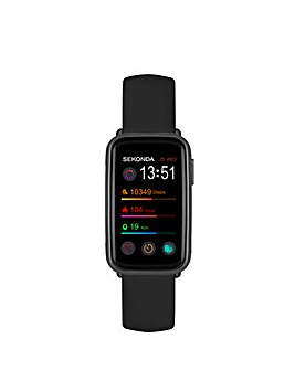 Sekonda Track Smart Watch - Black Plastic Case & Silicone Strap