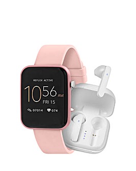 Reflex Active Series 13 Pink Smart Watch and True Wireless Sound Earbud Set