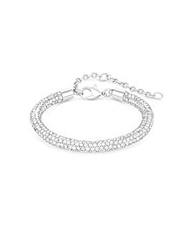 Mood Rhodium Crystal Diamante Tube Bracelet