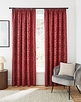 Buckingham Jacquard Light Filtering Pencil Pleat Lined Curtains