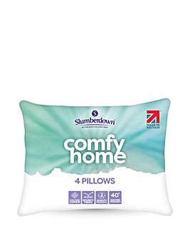 Slumberdown Comfy Home Medium Support Pillow - 4 Pack