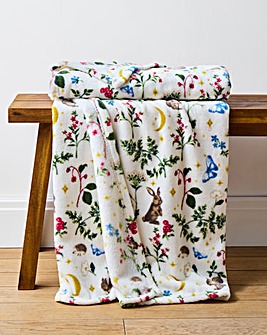 Woodland Animals Fleece Throw