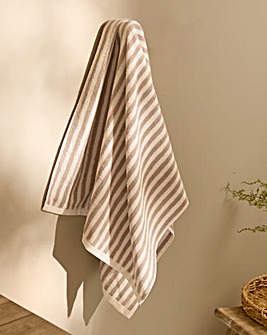 Yard Hebden Stripe Cotton Towel - Natural