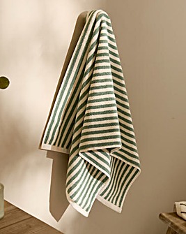 Yard Hebden Stripe Cotton Towel - Forest