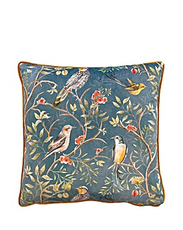 Wylder Orient Chinoiserie Birds Cushion Cover - Slate Blue