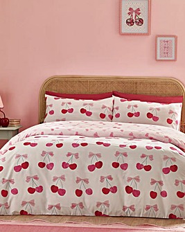 Catherine Lansfield Cherries and Bows Duvet Set