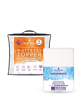 Slumberdown Sleep Soundly 5cm Mattress Topper + Waterproof Mattress Protector