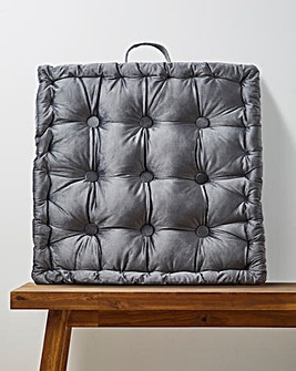 Velvet Padded Seat Cushion - Charcoal