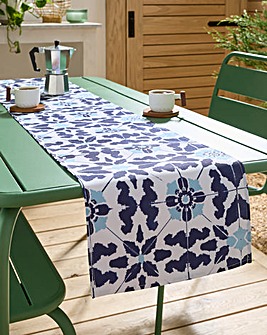 Tile Print Wipe Clean Table Runner