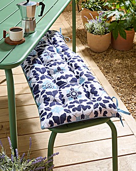 Tile Print Outdoor Benchpad with Striped Reverse
