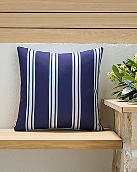 Tile Print Outdoor Cushion with Striped Reverse