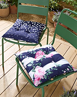 Joanna Hope Ascott Outdoor 2 Seat Pads with Spotted Reverse