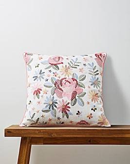 Maeve Embroidered Floral Cushion
