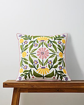 Callie Embroidered Floral Cushion