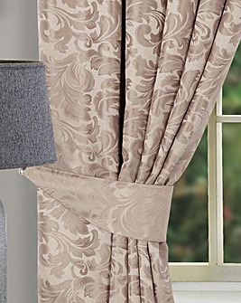 Buckingham Jacquard Light Filtering Pencil Pleat Lined Door Curtain