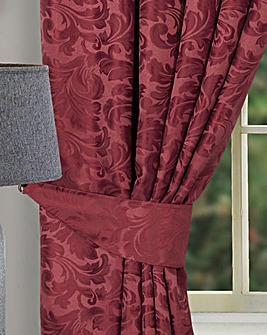 Buckingham Jacquard Light Filtering Pencil Pleat Lined Door Curtain