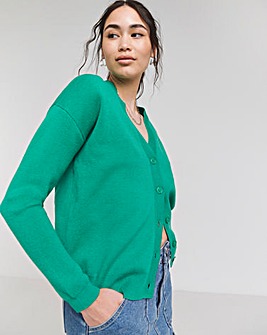 Green Loose Fit Cardigan