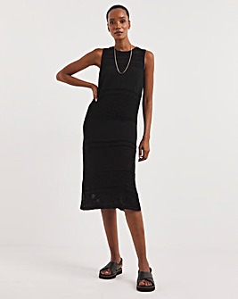 Black Crochet Midaxi Dress