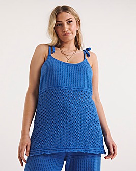 Bright Blue Crochet Cami Co-ord
