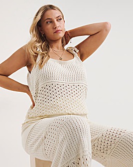 Cream Crochet Cami Co-ord