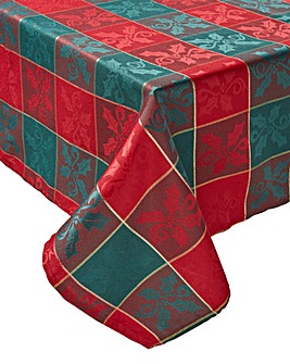 Red and Green Holly Tablecloth