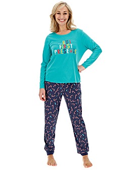 Pretty Secrets Christmas Value Long Sleeve Cuffed PJ