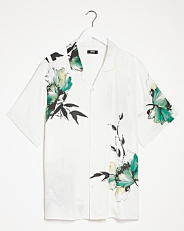 Floral Placement Revere Collar Shirt