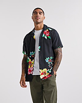 Floral Print Revere Collar Shirt