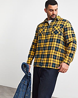 Long Sleeve Double Pocket Check Overshirt