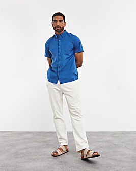 Short Sleeve Linen Blend Shirt