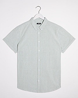 Pale Green Short Sleeve Stripe Oxford Shirt