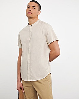 Short Sleeve Grandad Linen Shirt