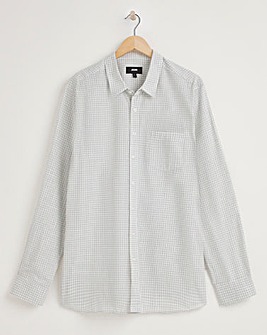 Grey Long Sleeve Gingham Cotton Shirt