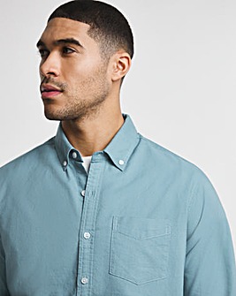 Steel Blue Long Sleeve Plain Oxford Shirt