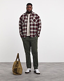 Long Sleeve Double Pocket Check Overshirt