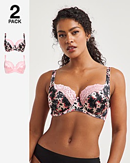 Pretty Secrets 2 Pack Laura FloralSpot Full Cup Wired Bras